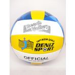 Voleybol Topu Dikişli Voleybol Topu Yumuşak Deri Antereman Ve Salon Uyumlu SARI-LACİVERT