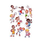 Voleybolcu Küçük Çocuklar Sticker Set 12 Parça Telefon, Tablet, Defter, Laptop Sticker