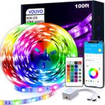 VOLIVO Akıllı Led Şerit Işıklar 30,5 m, RGB Uygulama Kontrollü Bluetooth Led Işık Şeridi Müzikle Senkronizasyon, Yatak Odası, Ev Dekorasyonu için Renk Değiştiren Led Işıklar