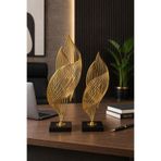 voliX Dizayn Gold İkili İllüzyon Metal Biblo Seti - Modern Dekoratif Salon Aksesuarı - Ev Hediyesi