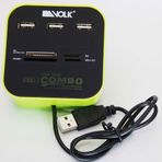 Volk Yeşil CB26 USB Combo 3 Port Hub SD Micro SD M2 MS Kart Okuyucu