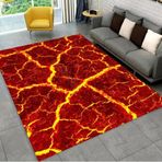 Volkan Lav Magma Alan Kilim Oturma Odası Yatak Odası Kanepe Mat Dekor Kaymaz Zemin Mat 50X80 Cm