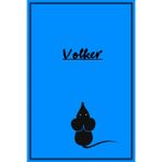 Volker: Blaues Notizbuch mit Mäusemotiv | A5 | liniert | 120 Seiten | Softcover