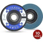 Volker Zirkonyum Flap Disk Zımpara 115X22 - (10 Adet) - 40 Kum