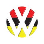 Volkswagen Arka Bagaj Logo Alman Bayrak 3D Iç Sticker