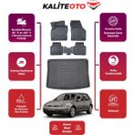 Volkswagen Golf 4 1998 Model Bagaj Havuzu+4d Araca Özel Havuzlu Paspas Takımıı Prqx - Siyah
