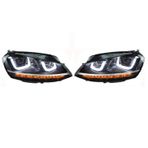 Volkswagen Golf 7 Ön Far Set (ÇIft U Led Kayar Sinyal) 2013 Sonrası Uyumlu