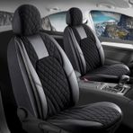 Volkswagen Golf Mk 3 1991-1998 Uyumlu Lüx Yarı Deri Oto Koltuk Kılıfı Ön Arka Takım Chester Tam Siyah