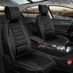 Volkswagen Golf R-Line Uyumlu Lüx Deri Oto Koltuk Kılıfı Ön Arka Takım Set Antalya TAM SİYAH