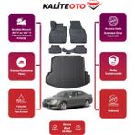 Volkswagen Jetta 2009 Model Bagaj Havuzu+4d Araca Özel Havuzlu Paspas Takımıı Prqx - Siyah