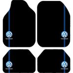 Volkswagen Logo - Mavi Çizgili Oto Paspas Takımı – Universal Kalıp, Makinede Yıkanabilir 4'lü Set - Renkli