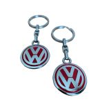 Volkswagen Logolu Kırmızı Gümüş Metal Anahtarlık(2 Adet)