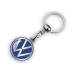 Volkswagen Logolu Metal Otomobil Anahtarlığı Ravenna Mavisi - Yeni Logo