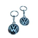 Volkswagen Logolu Siyah Gümüş Metal Anahtarlık(2 Adet)