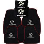 Volkswagen Nakış İşlemeli 5 Parça Araç Oto Halı Paspas Volkswagen Siyah Polar Oto Boyun Yastığı