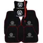 Volkswagen Nakış İşlemeli Oto Halı Paspas Volkswagen Siyah Oto Boyun Yastığı & Oto Ayna Askısı