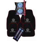 Volkswagen Nakışlı Oto Halı Paspas Volkswagen Dijital Baskılı Siyah Yastık & Emniyet Kemer Pedi