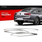 Volkswagen Passat B-8,5 2019 ve Üzeri Krom Arka Tampon Çıtası 3 Parça Paslanmaz Çelik - 315 Gri