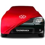 Volkswagen Passat B5.5 (2000 - 2005) Kırmızı Kumaş Araba Branda Logolu Kumaş Araba Brandası Penye Oto Branda - Araç modeline özel tasarım