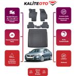 Volkswagen Passat B6 2007 Model Bagaj Havuzu+4d Araca Özel Havuzlu Paspas Takımıı Prqx - Siyah