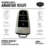 Volkswagen Passat B6 B7 Uyumlu Silikon Anahtar Kılıfı Oto Anahtar Kabı Darbe Emici Anahtarlık Koyu Titan Gri