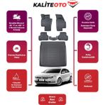 Volkswagen Passat B7 2014 Model Bagaj Havuzu+4d Araca Özel Havuzlu Paspas Takımıı Prqx - Siyah