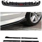 Volkswagen Passat B8 2014-2018 Siyah Difüzör Ve Flaplı Yan Marşpiyel Eki Piano Black