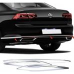 Volkswagen Passat B8.5 Arka Tampon Üst Kenar ve Orta Çıtası Krom 3 Parça