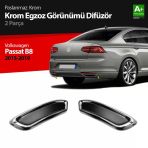 Volkswagen Passat B8 İcin Krom Egzoz Gorunumu Difuzor R Line Still 2 Parca S Dizayn 2015-2019