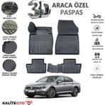 Volkswagen Passat B8 Stw 2020 Model Tam Uyumlu Kokusuz 3D Havuzlu Paspas - Siyah