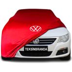 Volkswagen Passat cc (2008 - 2016) Kırmızı Kumaş Araba Branda Logolu Kumaş Araba Brandası Penye Oto Branda - Araç modeline özel tasarım