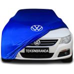 Volkswagen Passat cc (2008 - 2016) Mavi Kumaş Araba Branda Logolu Kumaş Araba Brandası Penye Oto Branda - Araç modeline özel tasarım