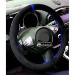 Volkswagen Passat Uyumlu Alcantara Dikmeli Direksiyon Kilifi Mavi Yuzuklu