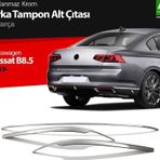 Volkswagen Passat Uyumlu B8.5 Krom Arka Tampon Alt Çıtası 3 Parça 2019 Ve Üzeri