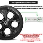Volkswagen Polo 13 Inç Jant Kapağı Amblemli Piano Black 4 Adet 1 Takım 210