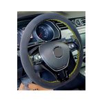 Volkswagen Polo 2017> Alcantara Dikmeli Direksiyon Kılıfı Sarı Ipli