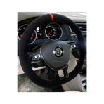 Volkswagen Polo 2017 > Dikmeli Direksiyon Kılıfı Alcantara Kırmızı Yüzüklü