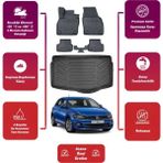 Volkswagen Polo 2021 Model Alt Bagaj Havuzu+4d Araca Özel Havuzlu Paspas Takımıı Maxii - Siyah