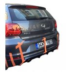 Volkswagen Polo 6r 2015 - 2017 Makyajlı Arka Tampon Eki - Difüzör (plastik)