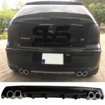 Volkswagen Polo Mk4 Difüzör Arka Tampon Eki 4 Egzoz Çıkışlı Siyah Lüx Tip