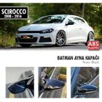 Volkswagen Scirocco 2008 için Sonrası Batman Yarasa Ayna Kapağı (Parlak Siyah)