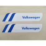 Volkswagen Stıcker 2Li Takim 11,5X2,5Cm Mavi Ayna Stıcker Volkswagen Yazısı, Arması, Etıketı, Cıkartması