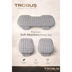 Volkswagen Tiguan 2007-2016 Uyumlu Trobus Soft Alkantra Gri 3'lü Oto Koltuk Minder Seti - EC-VW-TIG-041
