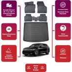 Volkswagen Tiguan 2018 Model Üst Bagaj Havuzu+4d Araca Özel Havuzlu Paspas Takımıı Maxii - Siyah
