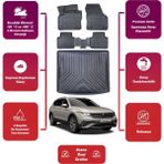 Volkswagen Tiguan All Space 2019 Model Bagaj Havuzu+4d Araca Özel Havuzlu Paspas Takımıı Maxii - Siyah