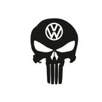 Volkwagen Kuru Kafa Punisher Araba Sticker Yapıştırma