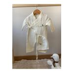 VolleM İsimli Nakışlı Hastane Çıkışı Yenidoğan 2'li 4 Kat Müslin Kimono Tulum Set