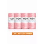 Vollen Yarn 600M Polyester Makrome Ipi, Supla Ipi, Çanta Ipi, Bileklik IPI,MAKRAME,1.5MM-400GR - Pudra Pembe