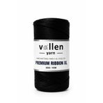 vollen yarn Premium 200gr /4mm Polyester Ribbon Ip,makrome Ipi,çanta Ipi,bileklik Ipi,hobi Ipi,supla Ipi,siyah