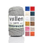 Vollen Yarn Premium 3 Büküm Taranan Makrome Ipi 250gr , Pamuk Makrame, Halat İp, Üç Büküm, Hobi İpi SAKS MAVİ